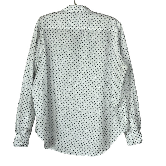 Frank & Eileen Shirt Eileen Women's Size Large Relaxed Button-Up White Navy Star - Picture 2 of 9